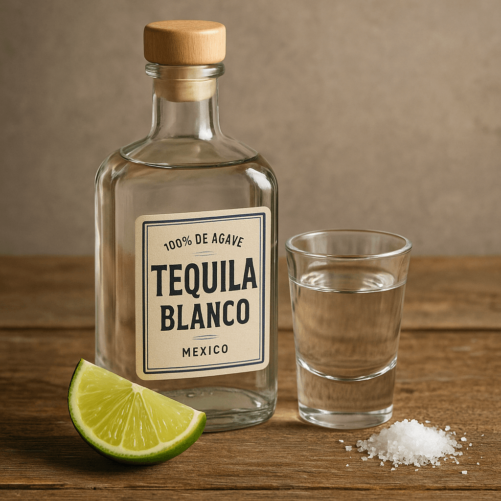 Tequila Blanco : Unaged or aged less than two months. Bright, floral notes with a strong agave presence.