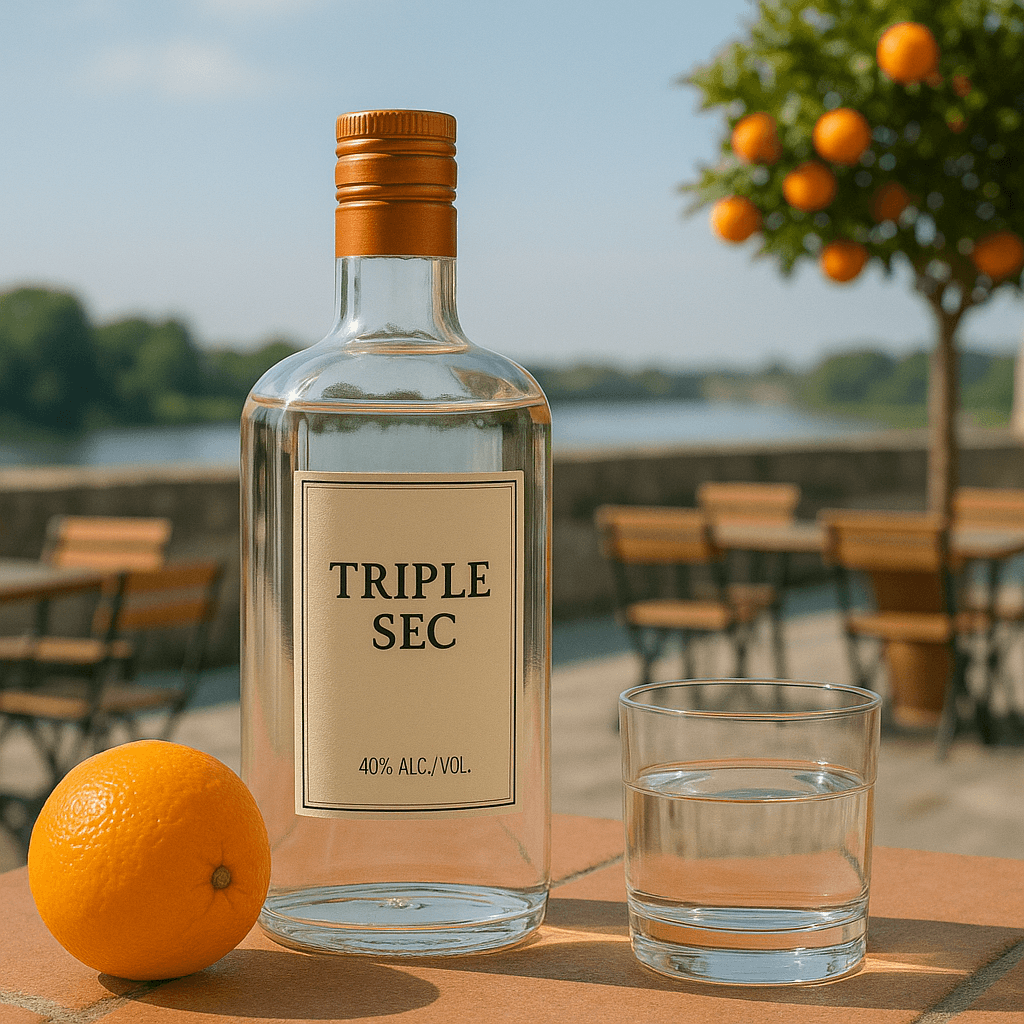 Triple-sec : Dry style, distilled from sweet and bitter orange peels. Perfect for cocktails needing a fresh, vibrant touch.