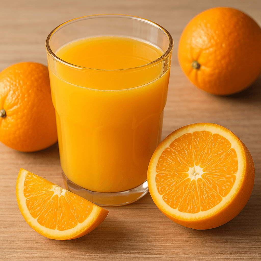 Orange Juice — Fresh, sweet, and vitamin-rich, perfect for adding color, freshness, and balance to your cocktails.