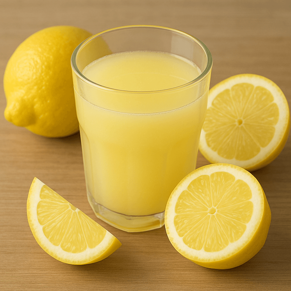 Lemon Juice — Fresh, tangy, and bright lemon juice, perfect for adding a zesty, citrus kick to your cocktails.
