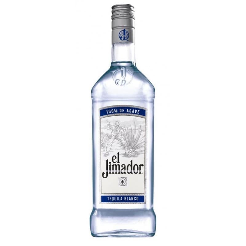 El Jimador Blanco Tequila — Mexican 100% Blue Weber agave tequila, distilled and bottled immediately after production to preserve freshness, delivering a crisp, citrus-forward and authentic profile ideal for cocktails like Margaritas and Palomas, while also enjoyable neat.