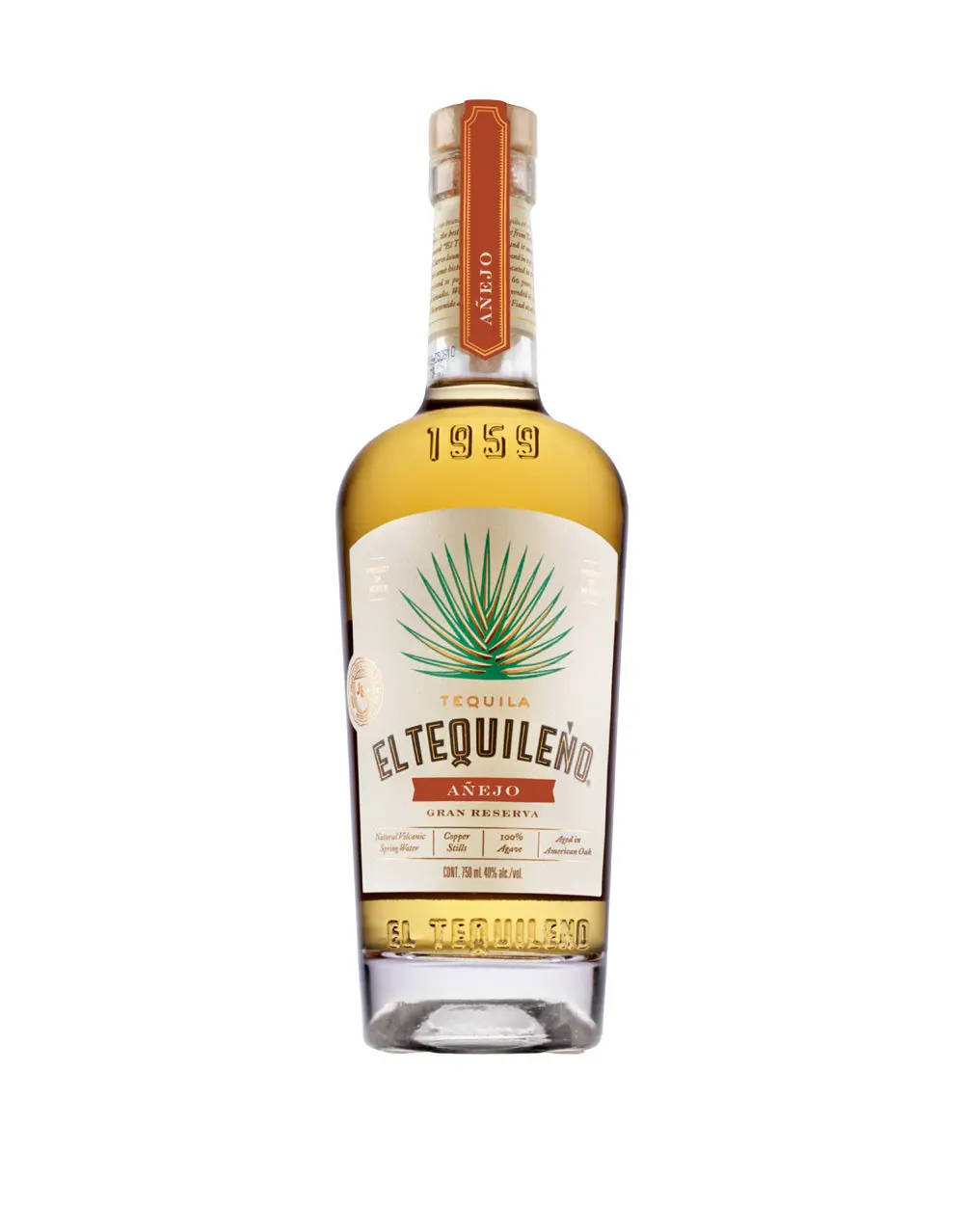 El Tequileño Añejo Gran Reserva — Crafted from a blend of carefully selected Añejos and reserve Extra Añejo tequilas, reveals a rich and sophisticated profile of toasted oak, vanilla, caramel, chocolate, roasted nuts, and cinnamon. An elegant sipping tequila designed to be enjoyed neat.